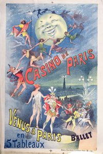 Plakat som reklamerer for revyen 'Venus a Paris' på Casino de Paris, slutten av det nittende århundre